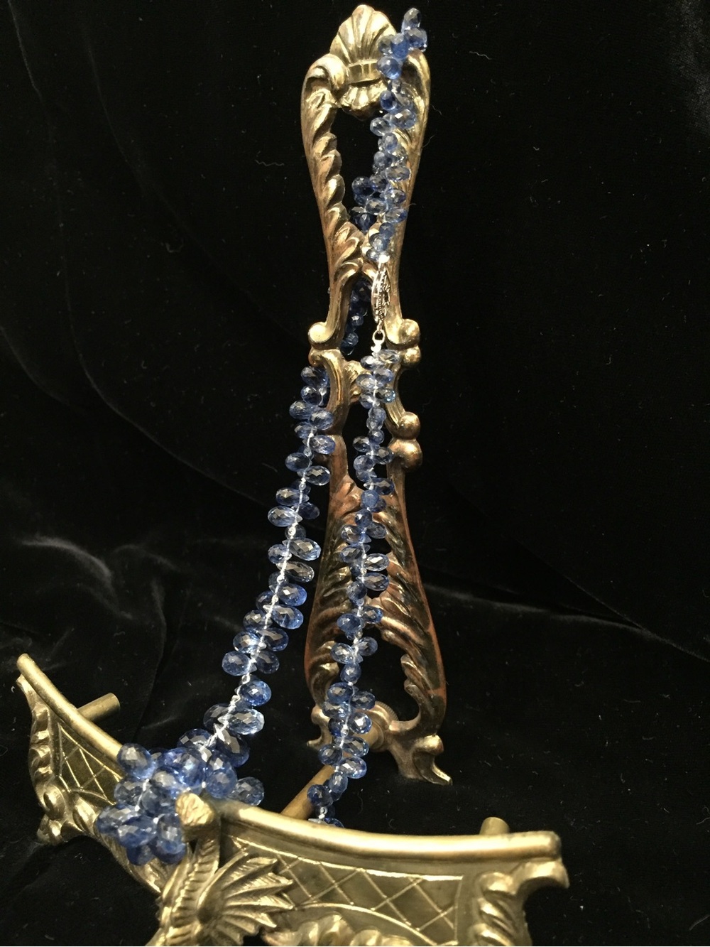 Blue Glass Bead Strand Necklace - Elegant Home Accent